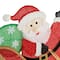 Glitzhome® 90.5"L Lighted Christmas 2D Fabric Dog with Santa Sleigh Outdoor Decor